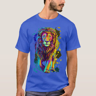 Camiseta Diseño gráfico de León Salvaje de Colorido Guay