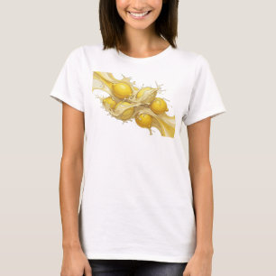 Camiseta Diseño gráfico de limones abstractos dorados clási
