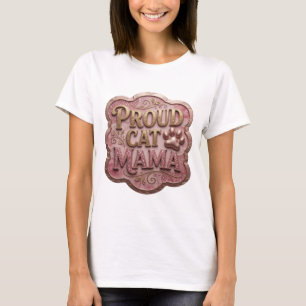 Camiseta Diseño gráfico de MAMÁ GATO ORGULLOSA en oro de mo