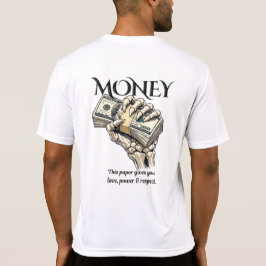 Camiseta Diseño Gráfico de Mano de Esqueleto Sosteniendo Ef