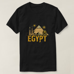 Camiseta Diseño Gráfico de Monumentos del Antiguo Egipto en