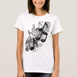Camiseta Diseño gráfico de MUSIC IN MOTION de plata elegant