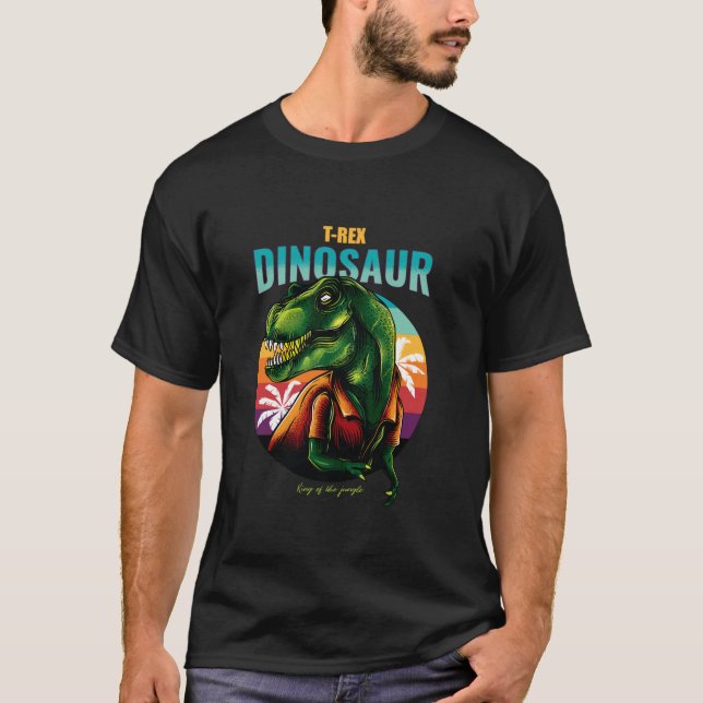 Camiseta Diseño gráfico de Novedad de Ilustracion de dinosa (Anverso)