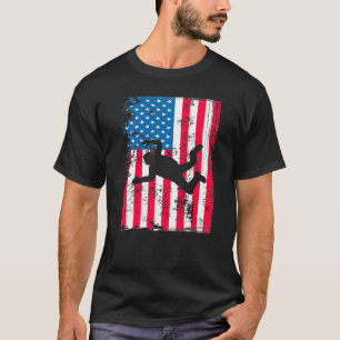 Camiseta Diseño gráfico de paracaidismo con bandera estadou