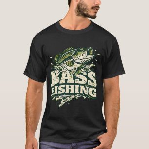 Camiseta Diseño Gráfico de Pescador de Lubina de Boca Grand