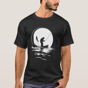 Camiseta Diseño gráfico de puesta de sol para hombres pesca