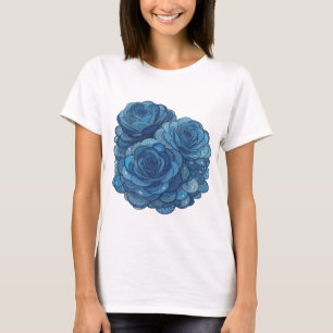 Camiseta Diseño Gráfico de ROSAS AZULES azules llamativos