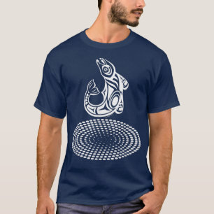 Camiseta Diseño gráfico de saltos de salmón para la pesca m