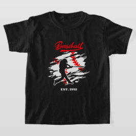 Camiseta Diseño Gráfico de Silueta de Béisbol – EST. 1992
