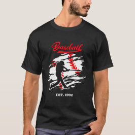 Camiseta Diseño Gráfico de Silueta de Béisbol – EST. 1992