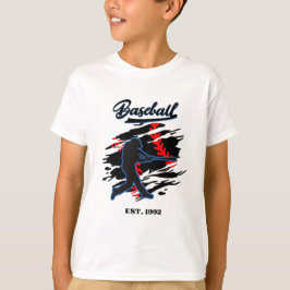 Camiseta Diseño Gráfico de Silueta de Béisbol – EST. 1992