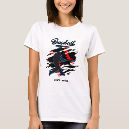 Camiseta Diseño Gráfico de Silueta de Béisbol – EST. 1992