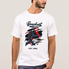 Camiseta Diseño Gráfico de Silueta de Béisbol – EST. 1992