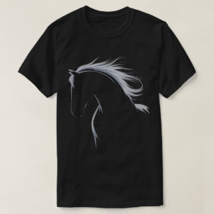 Camiseta Diseño gráfico de silueta de caballo elegante para