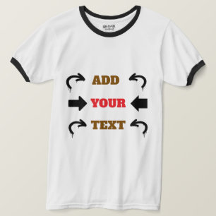 Camiseta Diseño Gráfico de Texto Rojo Marrón Negro