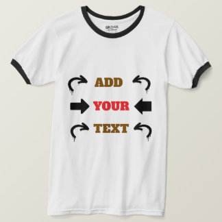 Camiseta Diseño Gráfico de Texto Rojo Marrón Negro