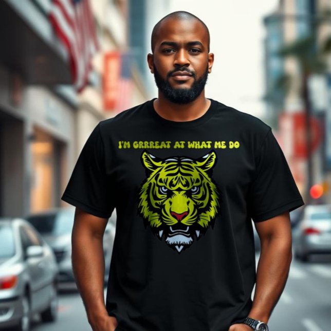 Camiseta Diseño gráfico de tigres fuerte y seguro (Subido por el creador)