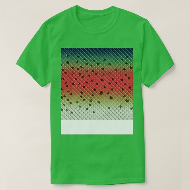 Camiseta Diseño gráfico de trucha arco iris Arte Pesca orig (Diseño del anverso)
