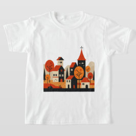 Camiseta Diseño gráfico de un otoño rural