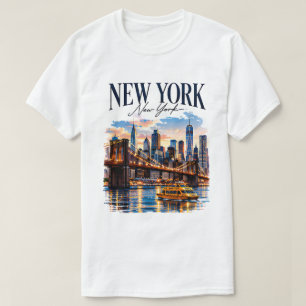 Camiseta Diseño Gráfico de Viajes Urbanos de Nueva York