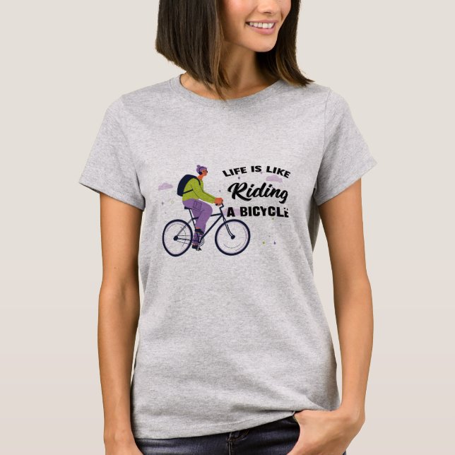 Camiseta Diseño gráfico de vida en bicicleta (Anverso)