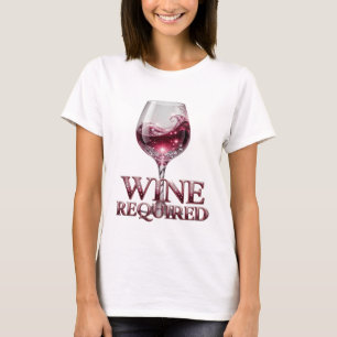 Camiseta Diseño gráfico de VINO OBLIGATORIO de plata fresca