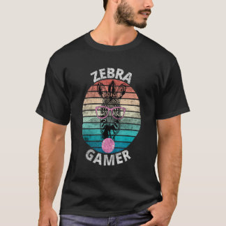 Camiseta Diseño Gráfico De Zebra Gamer Para Niños Jugadores