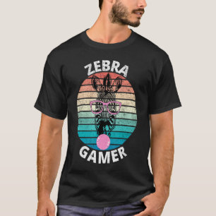 Camiseta Diseño Gráfico De Zebra Gamer Para Niños Jugadores