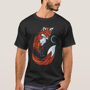 Camiseta diseño gráfico de zorro de cola tribal