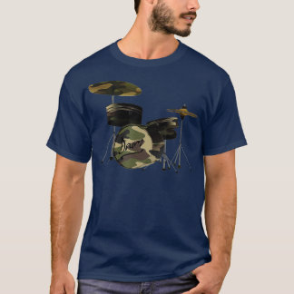 Camiseta Diseño gráfico del conjunto de tambor de jazz de c