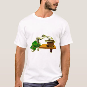 Camiseta Diseño gráfico del lado izquierdo de los bonsais