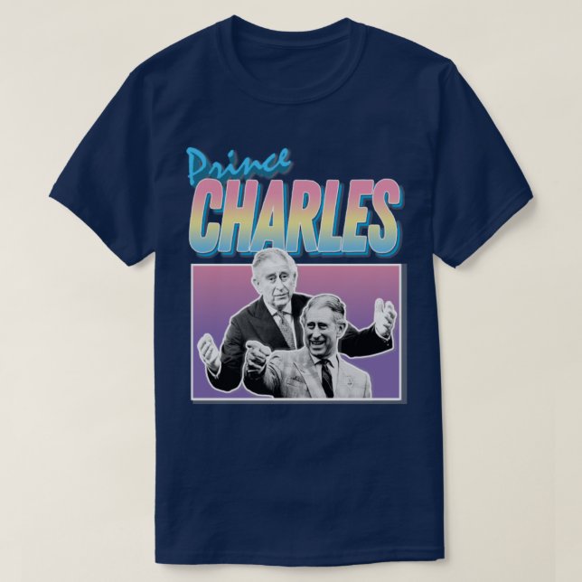 Camiseta Diseño gráfico del Príncipe Charles Laughing Estil (Diseño del anverso)