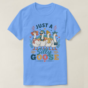 Camiseta Diseño Gráfico Divertido de Amigables Pájaros de D