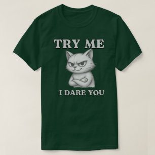 Camiseta Diseño gráfico divertido de gato con actitud audaz