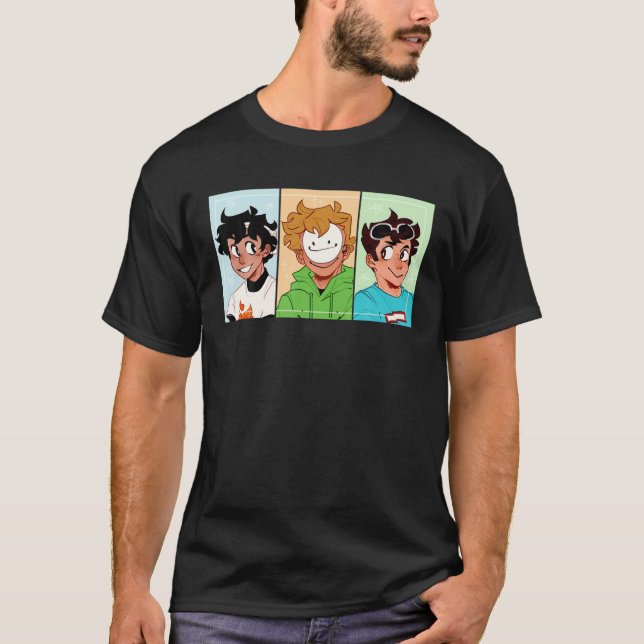 Camiseta Diseño gráfico Dream-SMP Cosplay Reproduciendo Vid (Anverso)
