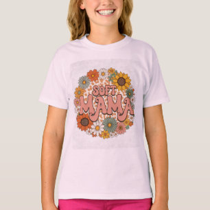Camiseta Diseño gráfico floral "Mamá suave" con estampado d