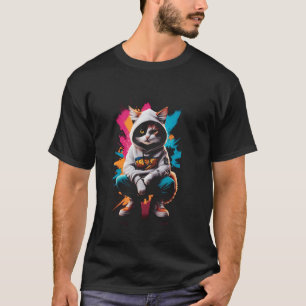 Camiseta Diseño Gráfico Gato Fresco Amante de Gatos