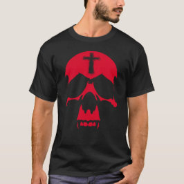 Camiseta Diseño gráfico gótico del cráneo rojo del demonio