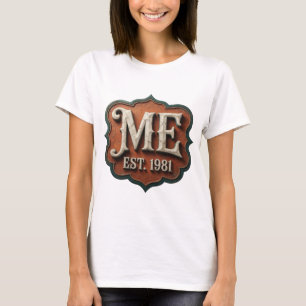 Camiseta Diseño gráfico gris llamativo ME EST 1981