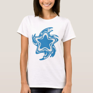 Camiseta Diseño gráfico hermoso azul ESTRELLA AZUL
