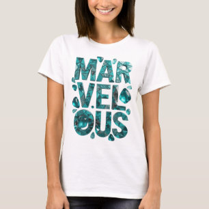 Camiseta Diseño gráfico MARAVILLOSO azul verde hermoso