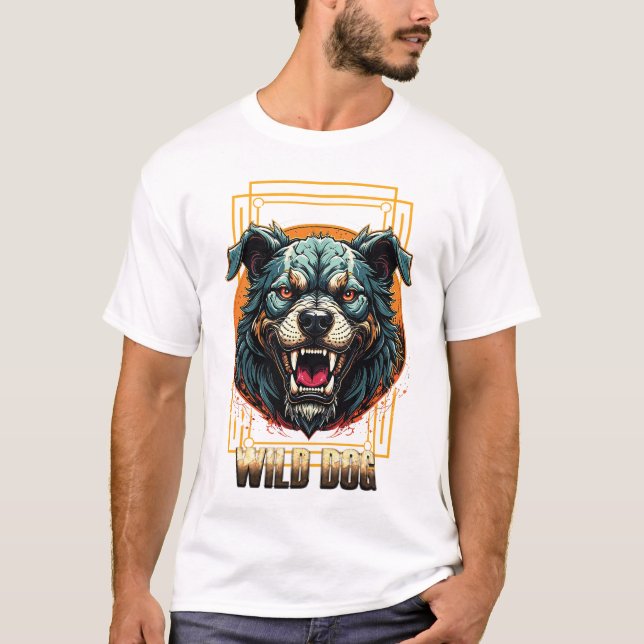 Camiseta Diseño gráfico "Perro salvaje" (Anverso)