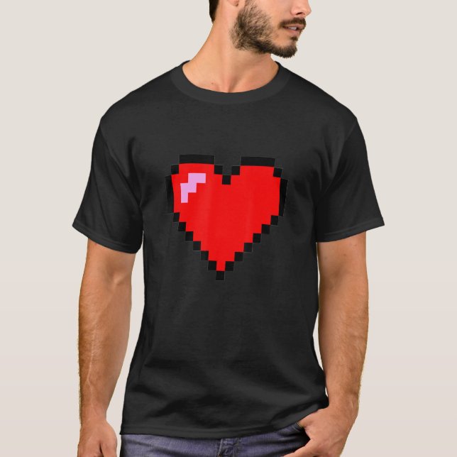Camiseta Diseño gráfico Pixel Heart de 8 bits (Anverso)