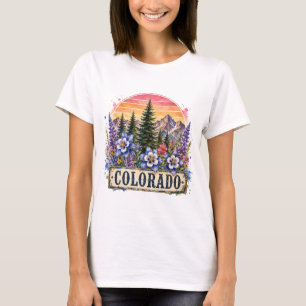 Camiseta Diseño gráfico PNG de montañas de Colorado vintage