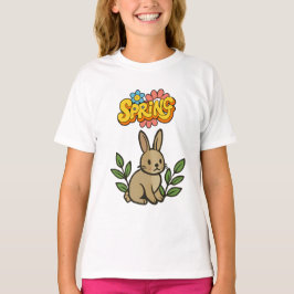 Camiseta Diseño Gráfico Retro de Conejo de Primavera de los