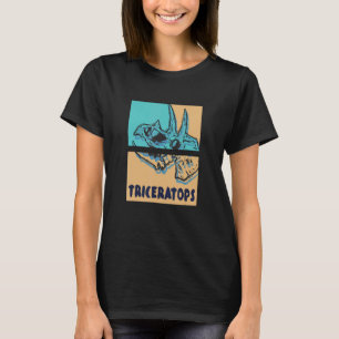 Camiseta Diseño gráfico retro de dinosaurio de triceratops