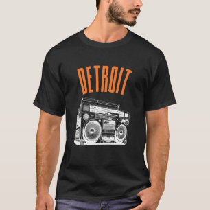 Camiseta Diseño Gráfico Retro Detroit Boombox Vintage 80s M