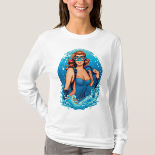 Camiseta Diseño gráfico vintage Hembra Scuba Diver