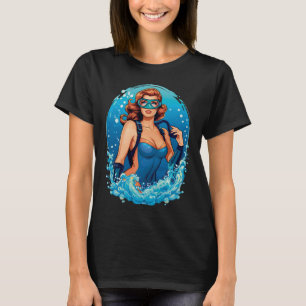 Camiseta Diseño gráfico vintage Hembra Scuba Diver