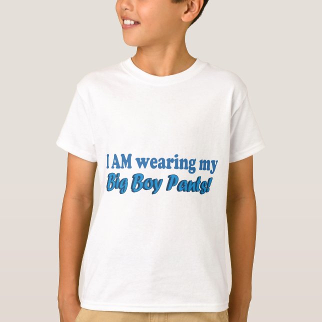 Camiseta Diseño grande del texto de los pantalones del (Anverso)